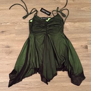 Current Mood Forest Green and Black Dress